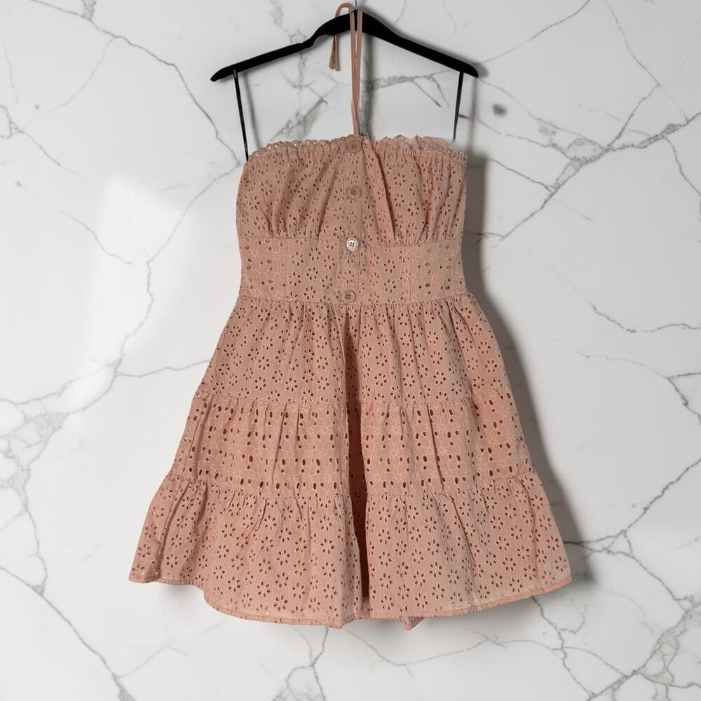 NWT FOREVER 21 Peach Lace Strapless Mini Sundress S Summer Feminine